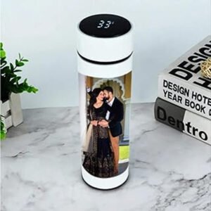 Personalized Water Bottle with LED Temperature Display – Double Walled Vacuum Insulated Stainless Steel Sports Bottle